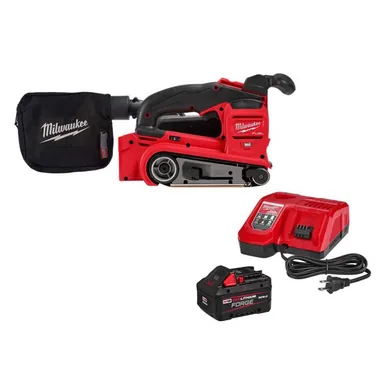 Milwaukee 2832-20-48-59-1881, bundle: M18 FUEL 18-Volt Lith-Ion Cordless Belt Sander w/ FORGE 8. 0Ah Battery & Charger