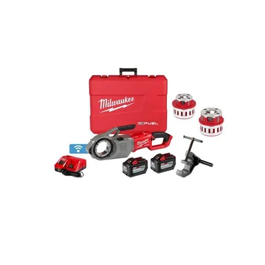 Milwaukee 2874-22HD-48-36-1002-48-36-1003, bundle: M18 Fuel One-Key Cordless Brushless Pipe Threader Kit w/(2) 12.0Ah Batteries, 3/4 in & 1 in Alloy NPT Aluminum Die Head