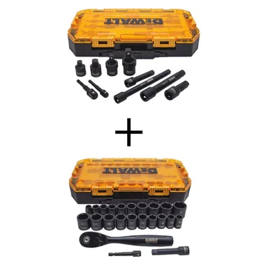 DeWalt DWMT74741W74738, accessory: 3/8 in. and 1/2 in. Drive Impact Accessory Set (10-Piece) and 3/8 in. Deep Impact Socket Set with Ratchet (23-Piece)