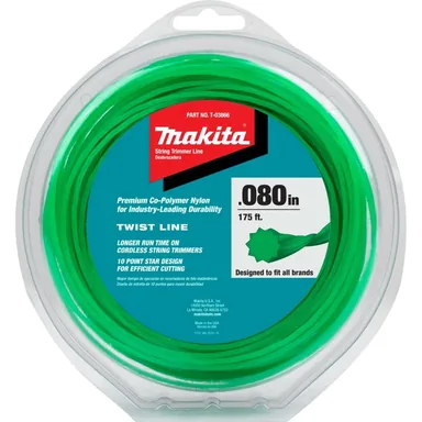 Makita T-03866, accessory: Makita T-03866 Twisted Trimmer Line, 0.080", Green, 175", 1/2 lbs.