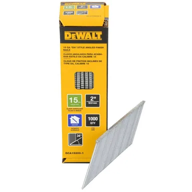 DeWalt DCA15200-1, accessory: 2 in. x 15-Gauge 34-Degree DA Bright Finish Nails (1000-Pack)