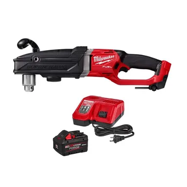 Milwaukee 2809-20-48-59-1881, bundle: M18 FUEL 18V Lith-Ion Brushless Cordless GEN 2 SUPER HAWG 1/2 in. Right Angle Drill w/ FORGE 8. 0Ah Battery & Charger