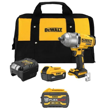 DeWalt DCF900P1WCB6112, bundle: 20V MAX Lithium-Ion Cordless 1/2 in. Impact Wrench Kit with FLEXVOLT 12.0 Ah and 20V 5.0 Ah Batteries and Charger