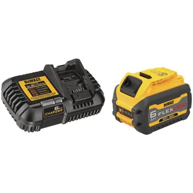DeWalt DCB606C, accessory: FLEXVOLT 20V/60V MAX Lithium-Ion 6.0Ah Battery Pack with 6 Amp Output Charger (photograph from the Home Depot listing)