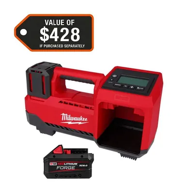 Milwaukee 2848-20-48-11-1881, bundle: M18 18-Volt Lithium-Ion Cordless Electric Portable Inflator w/ 8.0 Ah Battery