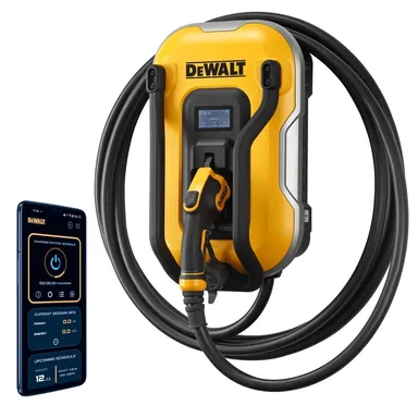 DeWalt DXPAEV048, standalone tool: Level-2 Wall Mounted Electric Vehicle EV Charger up to 48 Amps, 240-Volt AC 11.5 Kw, 25 Ft. Cable, Weatherproof