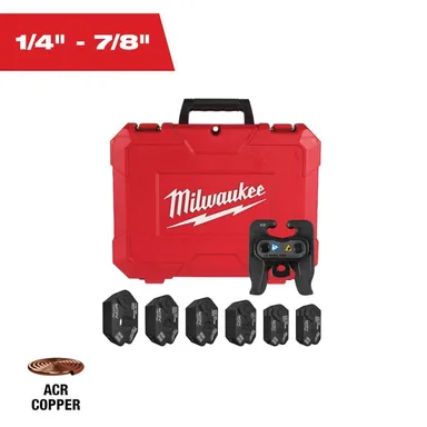 Milwaukee 49-16-2461MX, accessory: 1/4 in. - 7/8 in. Strealine ACR Copper Pivoting Press Ring Kit for M12 FORCE LOGIC Press Tools (photograph from the Home Depot listing)