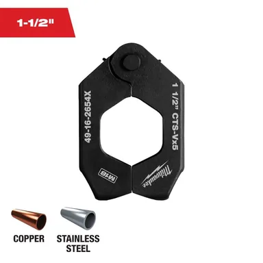 Milwaukee 49-16-2654X, accessory: 1-1/2 in. CTS-V Pivoting Press Ring for M18 FORCE LOGIC Press Tools (photograph from the Home Depot listing)