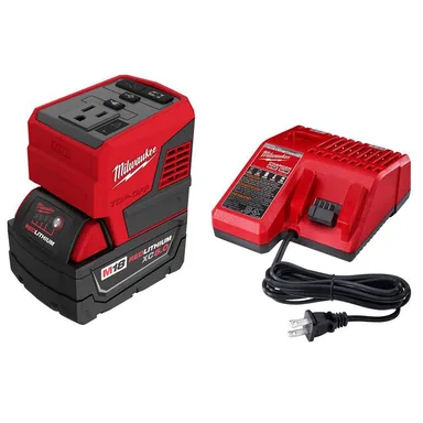 Milwaukee 2846-20-48-59-1850, bundle: M18 18-Volt Lithium-Ion 175-Watt Powered Compact Inverter with 5.0 Ah Battery and Charger