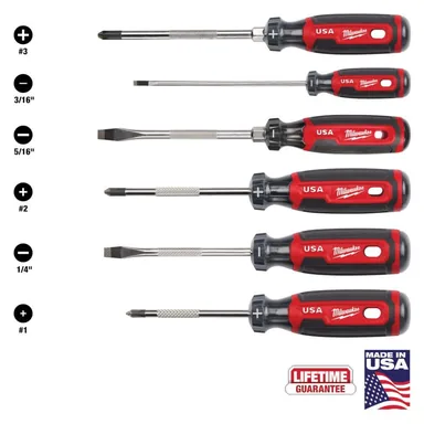 Milwaukee MT200-6, unpowered: Multi-Bit Screwdriver Set with Cushion Grip (6 Piece)