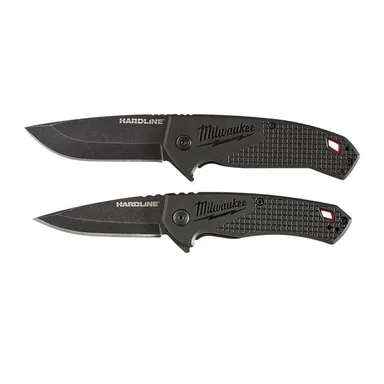 Milwaukee 48-22-1994-48-22-1997, bundle: 3 in. Hardline D2 Steel Smooth Blade Pocket Folding Knife & 2.5 in. Hardline D2 Steel Smooth Blade Pocket Folding Knife