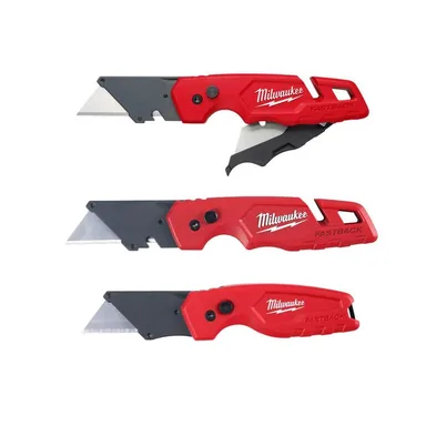 Milwaukee 48-22-1502-48-22-1503, bundle: FASTBACK 1 in. Folding Knives with Blade Storage and Compact Folding Utility Knife (3-Pack)
