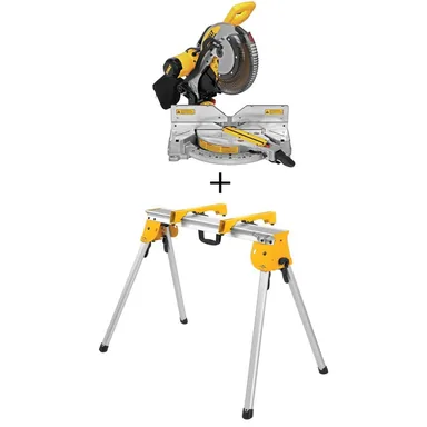 DeWalt DWS716W725B, bundle: 15 Amp Corded 12 in. Double Bevel Compound Miter Saw and Heavy-Duty Work Stand