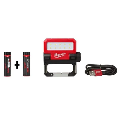 Milwaukee 2114-21-48-11-2131, bundle: 550 Lumens LED REDLITHIUM USB Pivoting Flood Light with Extra USB 3.0 Ah Battery