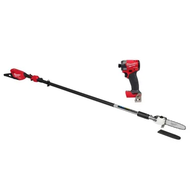 Milwaukee 3013-20-2953-20, bundle: M18 FUEL 10 in. 18V Brushless Cordless Telescoping Pole Saw, 13 ft. Length w/ M18 FUEL 1/4 in. Hex Impact Driver