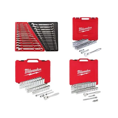 Milwaukee 48-22-9415-48-22-9515-48-22-9008-48-22-9, unclassified: Combination SAE/Metric Wrench Mechanics Tool Set with SAE/Metric Ratchet and Socket Mechanics Tool Set (183-Piece)