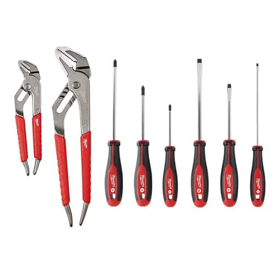 Milwaukee 48-22-6330-48-22-2706, bundle: Multi-Bit Screwdrivers and Pliers Hand Tool Set (8-Piece)