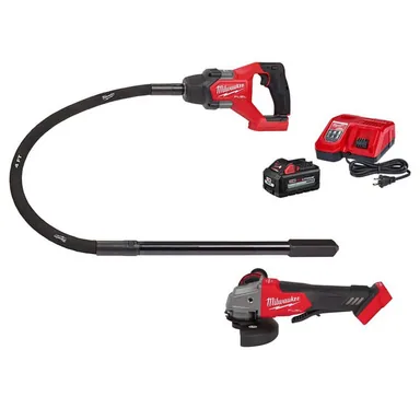 Milwaukee 2910-21-2880-20, bundle: M18 FUEL 18V Lithium-Ion Brushless Cordless 4 ft. Concrete Pencil Vibrator Kit with 6.0 Ah Battery & M18 FUEL Grinder