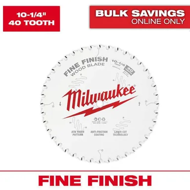 Milwaukee 48-40-1040, accessory: 10-1/4 in. x 40-Tooth Fine Finish Circular Saw Blade (photograph from the Home Depot listing)