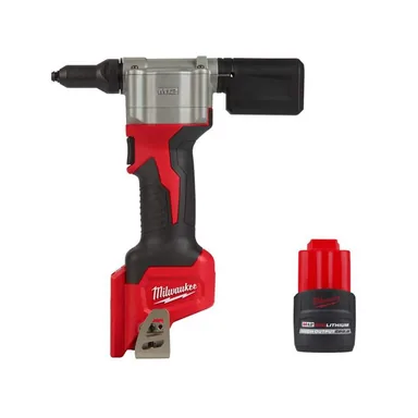 Milwaukee 2550-20-48-11-2425, bundle: M12 12-Volt Lithium-Ion Cordless Rivet Tool with M12 CP High Output 2.5 Ah Battery Pack
