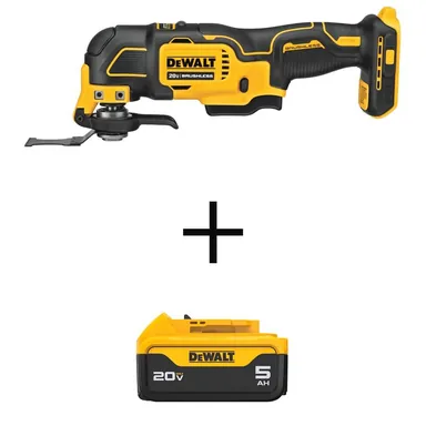 DeWalt DCS354BW205, bundle: ATOMIC 20V MAX Cordless Brushless Oscillating Multi Tool and (1) 20V 5.0Ah Battery