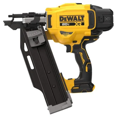 DeWalt DCN910B, bare tool: 20V XR 3-1/2 in. 21 Degree Cordless Duplex Nailer (Tool-Only) (photograph from the Home Depot listing)