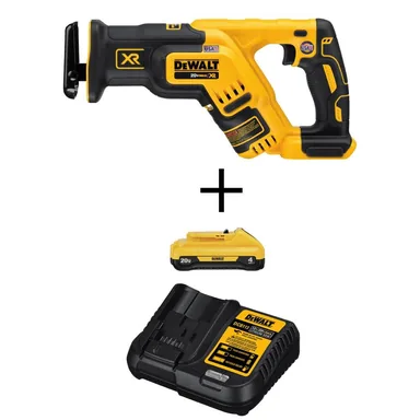 DeWalt DCS367BW240C, bundle: 20V MAX XR Cordless Brushless Compact Reciprocating Saw, (1) 20V Compact Lithium-Ion 4.0Ah Battery, and 12V-20V Charger