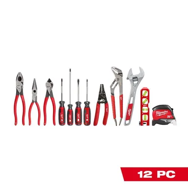 Milwaukee 48-22-0144, unpowered: Electrical Apprentice Hand Tool Set (12-Piece)