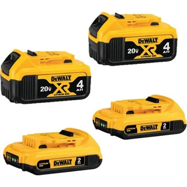 DeWalt DCB2032044, unclassified: 20V MAX Lithium-Ion 2.0Ah Battery (2 -Pack) and (2) 20V MAX Premium Lithium-Ion 4.0Ah Batteries