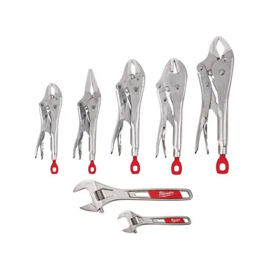 Milwaukee 48-22-3695-48-22-7400, bundle: Torque Lock Locking Pliers Kit with 6 in. and 10 in. Adjustable Wrench Set (7-Piece)