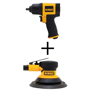 DeWalt DWMT70775W70781, bundle: 3/8 in. Pneumatic Impact Wrench and  Pneumatic Palm Sander