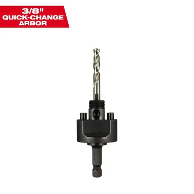 Milwaukee 49-56-7250, accessory: 3/8 in. Quick Change Large Hole Saw Arbor W/ Pilot Drill Bit