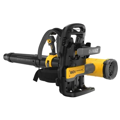 DeWalt DCBL570B, bare tool: FLEXVOLT 60V MAX 855 CFM 160 MPH Cordless Battery Powered Backpack Blower (Tool Only) (photograph from the Home Depot listing)