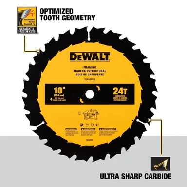 DeWalt DWA11024, accessory: 10 in. 24-Tooth Table Saw Blade