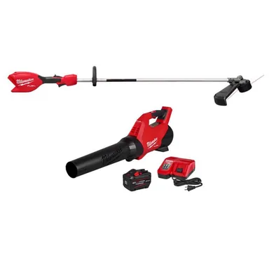Milwaukee 3046-20-3017-21HD, bundle: M18 FUEL 18V 16 in. Brushless Cordless Battery Powered Straight Shaft String Trimmer w/ Blower, 12.0 Ah Battery, Charger
