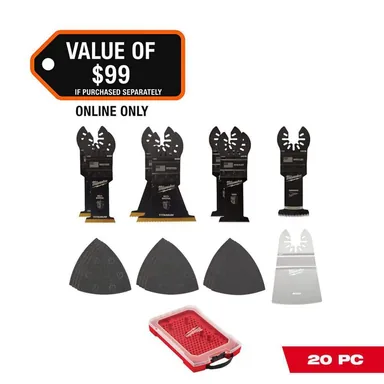 Milwaukee 49-10-9220, accessory: Oscillating Multi-Tool Blade Kit (20-Piece)