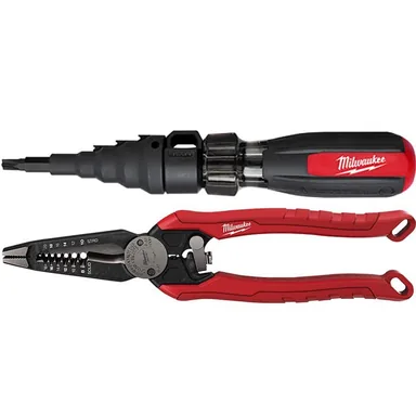 Milwaukee 48-22-2870-48-22-3078, bundle: 7-in-1 Conduit Reaming Multi-Bit Screwdriver with 7-in-1 Combination Wire Strippers Pliers