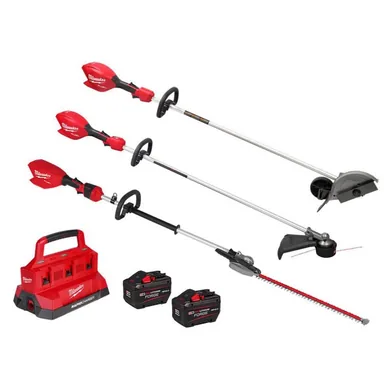 Milwaukee 3011-20-3046-20-3012-20-48-59-1842F, bundle: M18 FUEL 18V 8 in. Brushless Cordless Powered Edger w/ String Trimmer, Pole Hedge Trimmer, (2) 12.0 Ah Battery, Charger