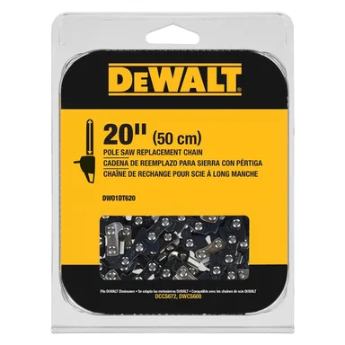 DeWalt DWO1DT620, accessory: 20 in. 3/8 in. Pitch, 0.050 in. Gauge, 68 Link Replacement Chainsaw Chain