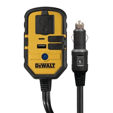 DeWalt DXAEPI140, standalone tool: 140-Watt Portable Power Inverter for Car with Dual USB Ports