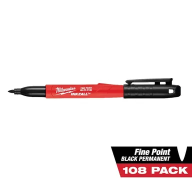 Milwaukee 48-22-3100x108, unclassified: INKZALL Black Fine Point Jobsite Permanent Marker (108-Pack)