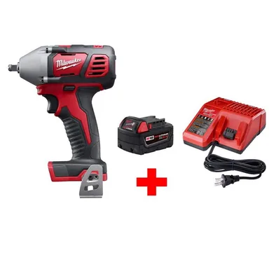 Milwaukee 2658-20-48-59-1850, bundle: M18 18V Lithium-Ion Cordless 3/8 in. Impact Wrench W/ Friction Ring W/ M18 Starter Kit (1) 5.0Ah Battery & Charger