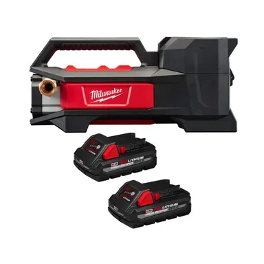 Milwaukee 2771-20-48-11-1837, bundle: M18 18-Volt 1/4 HP Lithium-Ion Cordless Transfer Pump with M18 High Output CP3. 0 Battery 2PK