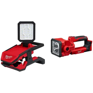 Milwaukee 2358-20-2354-20, bundle: M18 18-Volt 2000 Lumens Lithium-Ion Cordless Rover LED Clamping Flood Light w/ Search Light