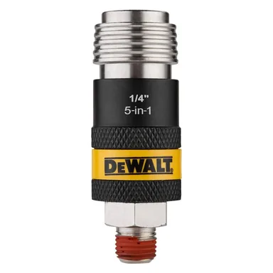 DeWalt DXCM036-0234, accessory: 1/4 in. Male NPT 5-in-1 Universal Safety Exhaust Coupler