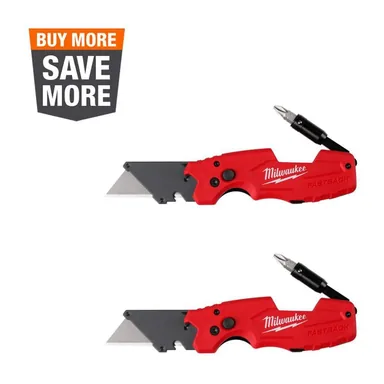 Milwaukee 48-22-1505D, unpowered: FASTBACK 6-in-1 Folding Utility Knives with General Purpose Blade (2-Pack)