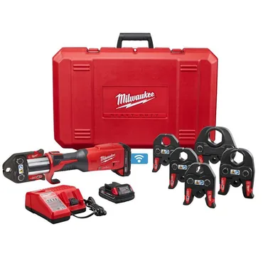 Milwaukee 2922-22, kit: M18 18-Volt Lithium-Ion Brushless Cordless FORCE LOGIC Press Tool Kit w/ CTS Copper 1/2 in. - 2 in. Jaws (6-Jaws Incl)