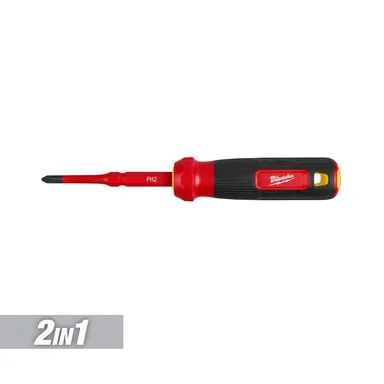 Milwaukee 48-22-2201, unpowered: 2-in-1 1000V Insulated Flip Shank Multi-Bit Screwdriver