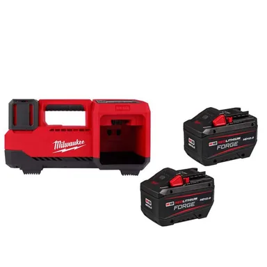 Milwaukee 48-11-1813-48-11-1813-2848-20, bundle: M18 18V Lithium-Ion REDLITHIUM FORGE HD 12.0 Ah Battery Pack (2-Pack) w/ M18 Inflator