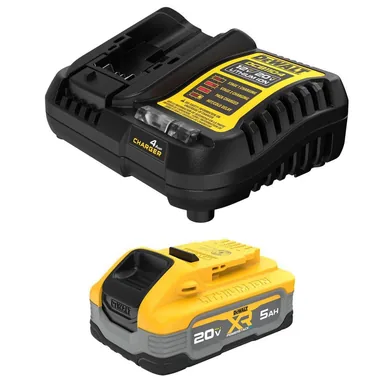 DeWalt DCBP520C, accessory: 20V MAX XR POWERSTACK Lithium-Ion Battery Starter Kit with 5.0Ah Battery and Charger (photograph from the Home Depot listing)